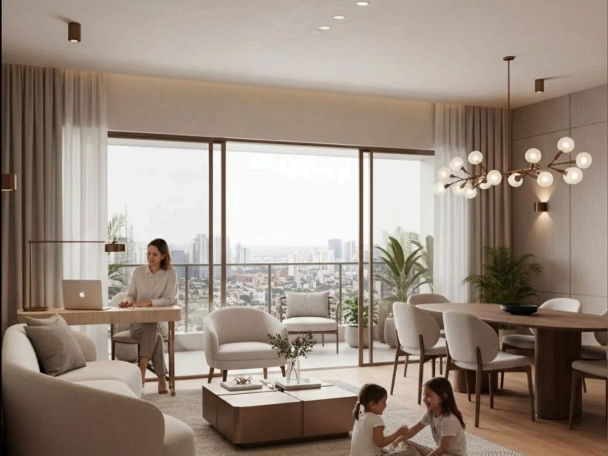 Living de apartamento do Nexus On Residence